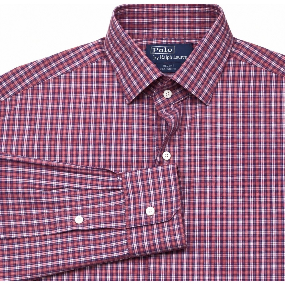 Polo Ralph Lauren REGENT Custom Polo‎ Shirt L Large Oxford Long Sleeve Mens